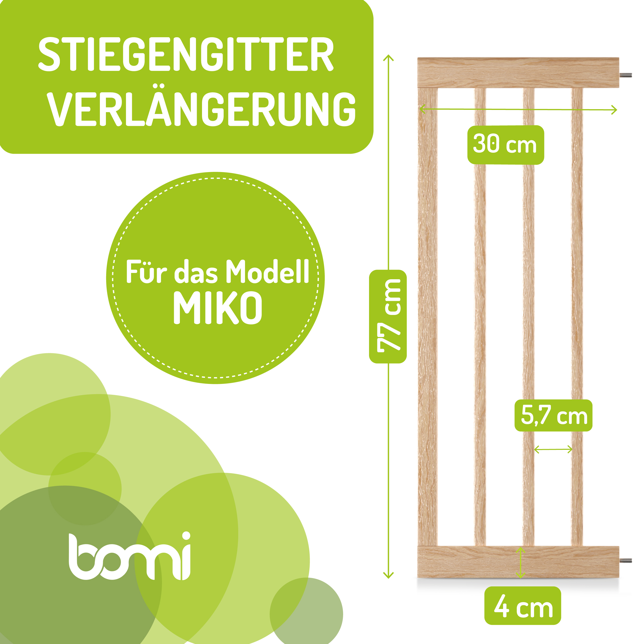bomi Türschutzgitter & Hundeklappen bomi Verlängerungen - 77 cm für Miko S