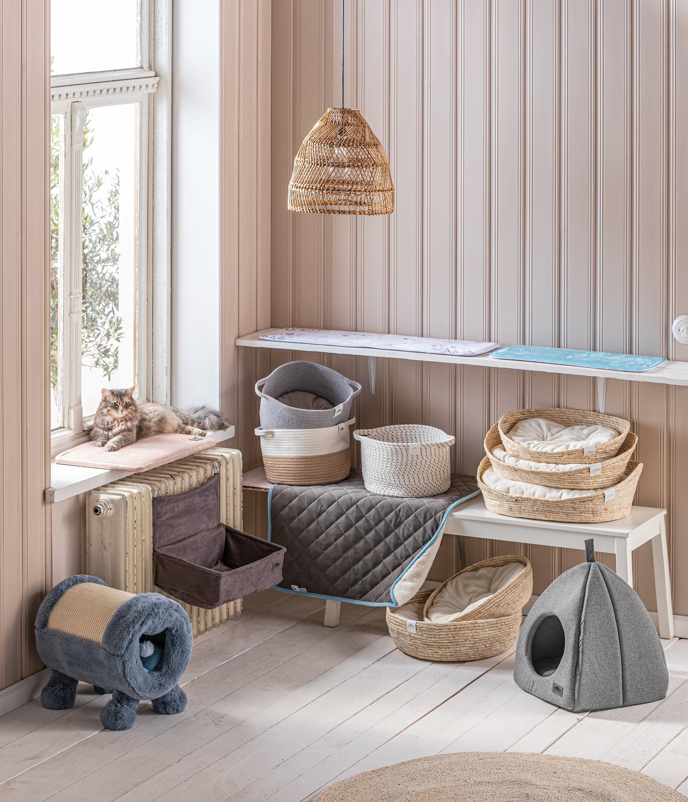 Dehner Tierbett Kuschelbett Guter Schlaf, versch. Größen, exquisites, hochwertiges Hundebett/Katzenbett