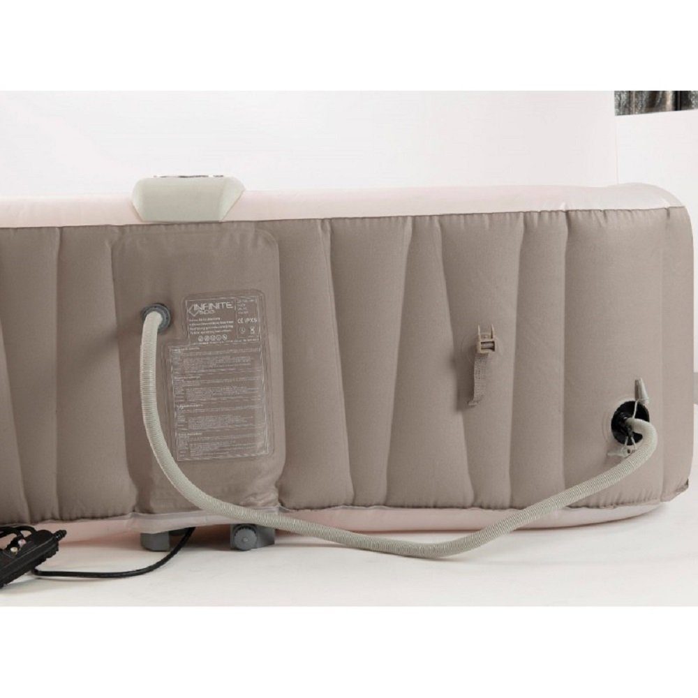 JUNG Whirlpool Netspa Infinite Whirlpool aufblasbar eckig, 2 Personen, mit Liegen, (aufblasbarer Pool mit Pumpe, Spa Pool, Selbstaufblasend, Bubble Wellness), SPA Selbstaufblasend 198x198cm, 2 Personen, beheizter Pool Outdoor