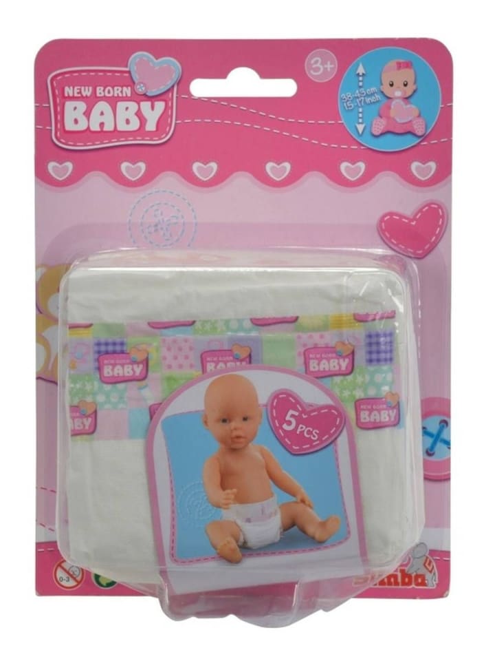 New Born Baby 5 Windeln für Babypuppen in Mehrfarbig ab 3 Jahre günstig kaufen onesize