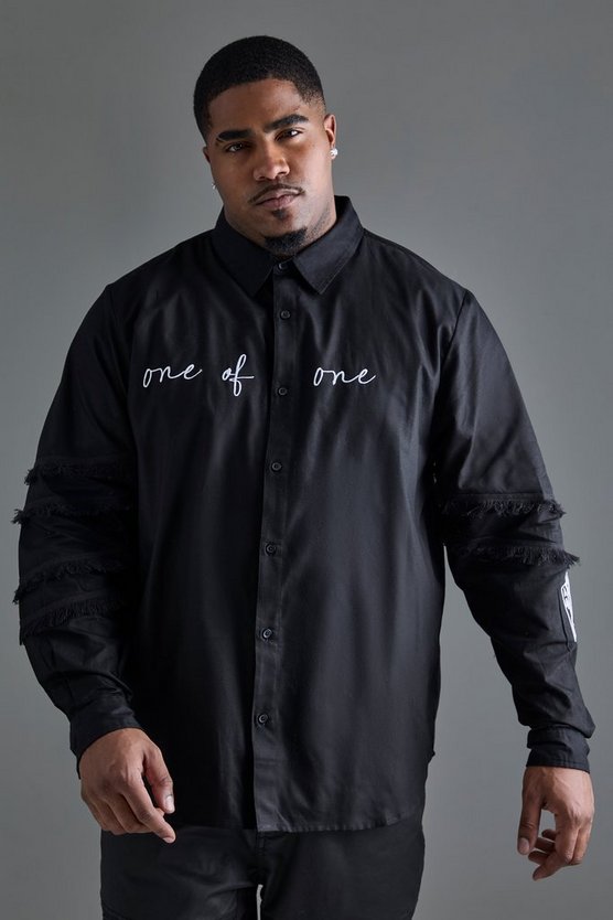 Plus Longsleeve One Of One Embroidered Shirt