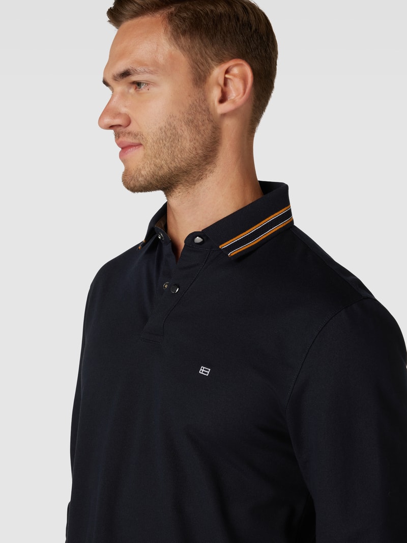 Poloshirt mit Polokragen in marineblau