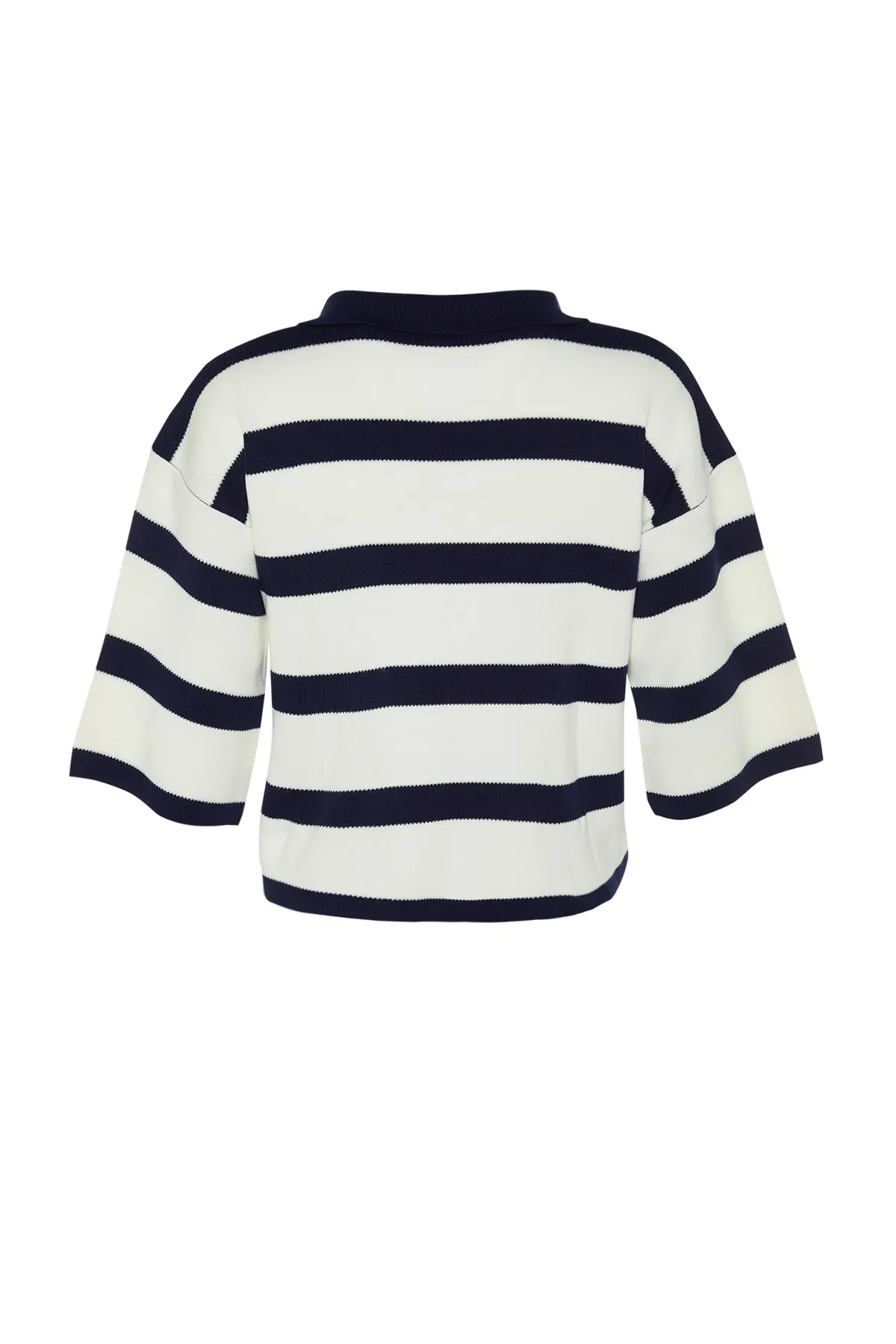 Trendyol Collection  Marineblauer Basic-Strickpullover mit Streifen TWOAW23BZ00001