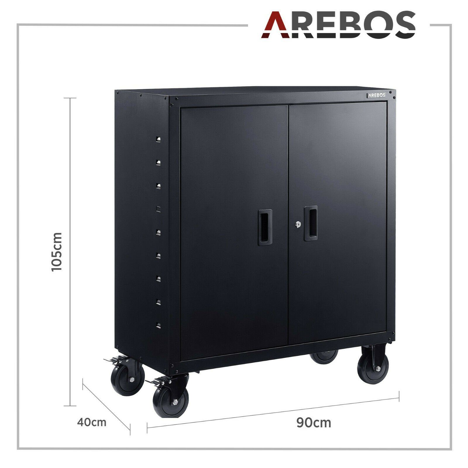 Arebos Aktenschrank Büroschrank, Lagerschrank, Höhenverstellbarer Einlegeboden (Stück)