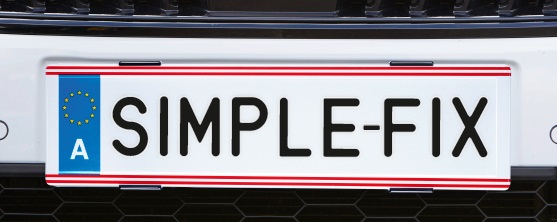 Kennzeichenhalter für österreichische Kennzeichen, 2 Paar, schwarz von SimpleFix - ATU