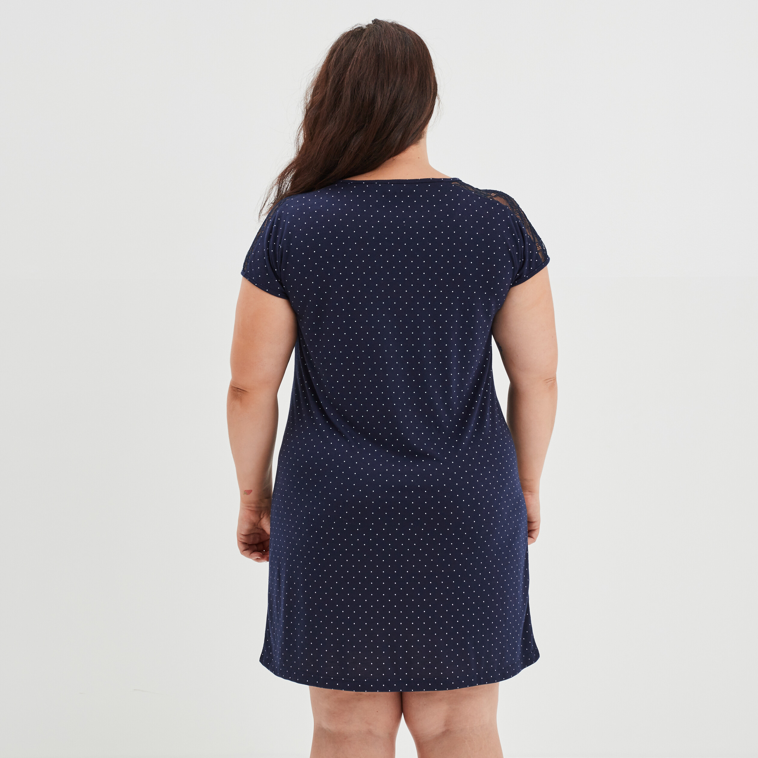 Chemise de nuit grande taille bleu femme grande taille | La Halle