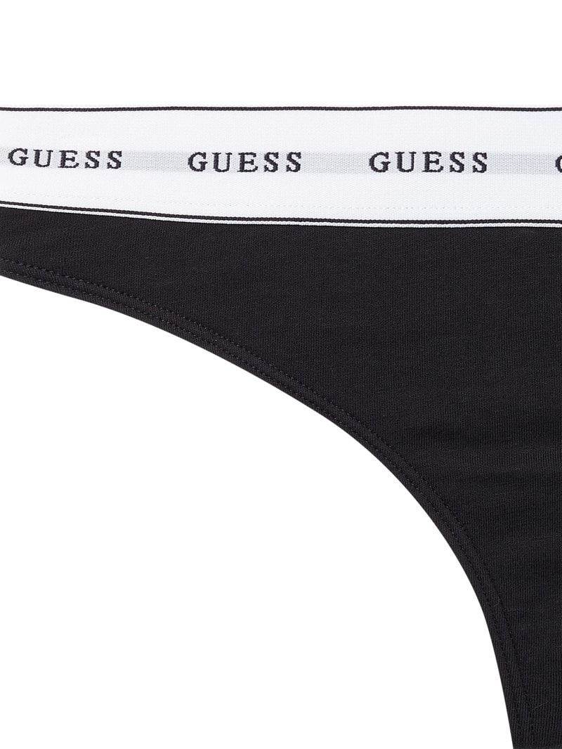 String mit Logo-Bund in schwarz