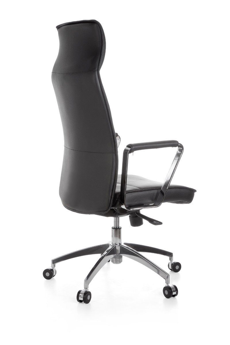 Amstyle Drehstuhl SPM1.137 (Echtleder Schwarz, Bürostuhl XXL 120 kg Modern), Schreibtischstuhl Drehbar, Chefsessel mit Armlehne