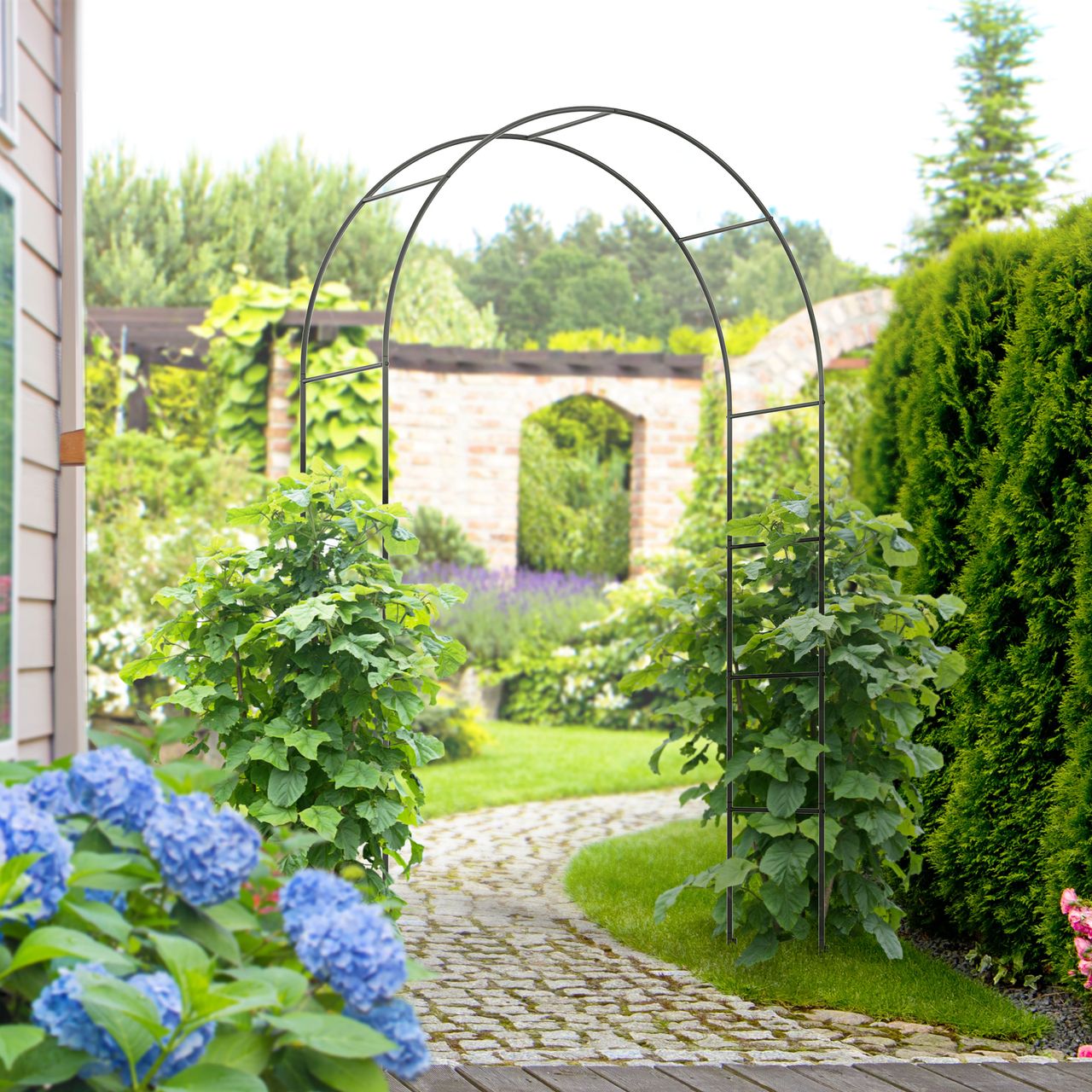 Outsunny Rosenbogen, Torbogen, Gartenbogen für Kletterpflanzen