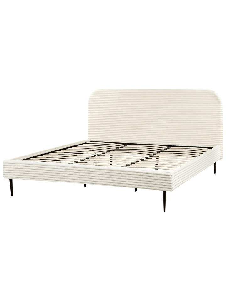 Beliani Doppelbett FLAYAT in Weiß/Schwarz - (W) 193 x (H) 109 x (L) 215 cm günstig kaufen onesize