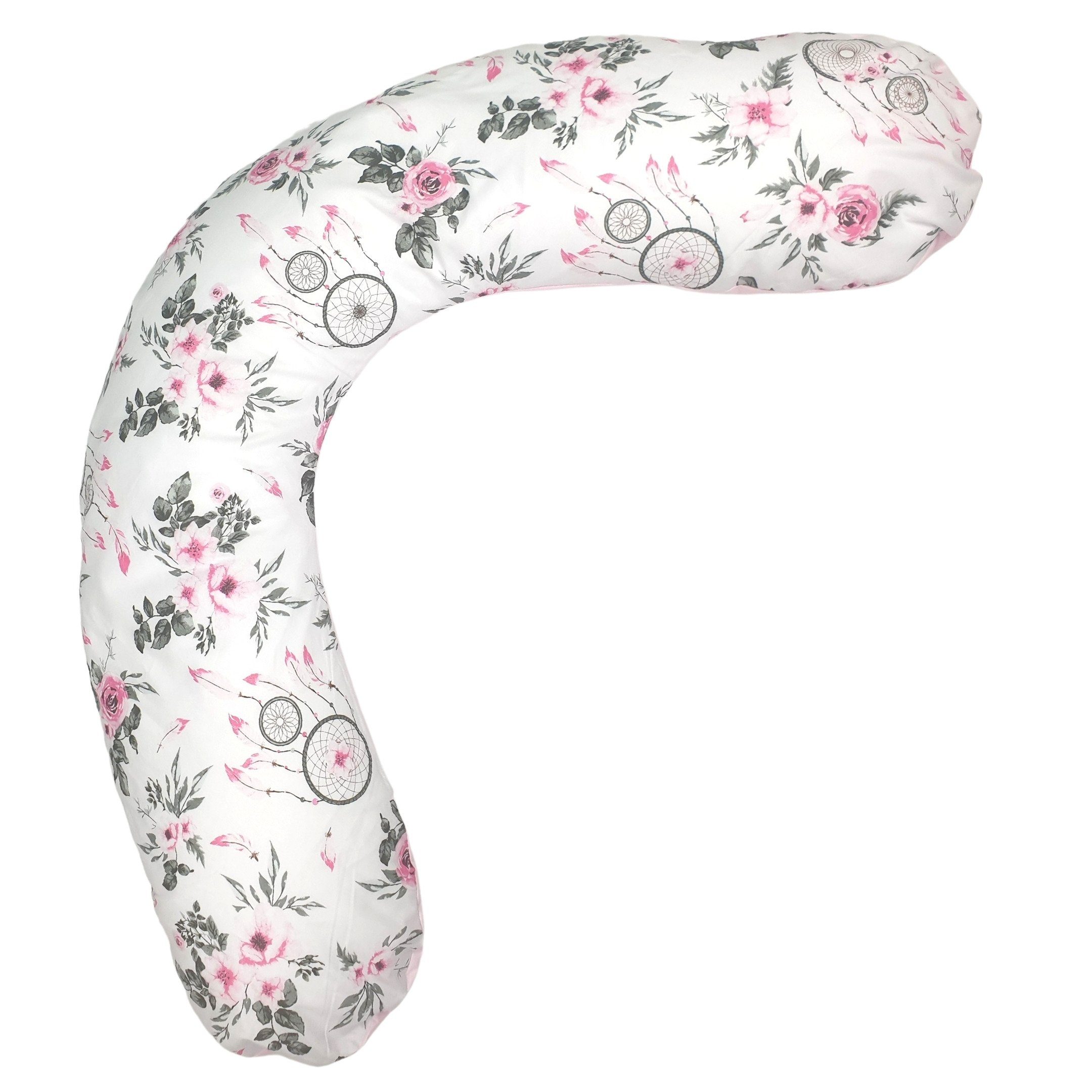 Babymajawelt Stillkissen Stillkissen mit Perlenfüllung, Schwangerschaftskissen, Seitenschläferkissen inkl. Bezug, Mikroperlenfüllung 1-2mm, XL 190x64, Made In EU, Prall gefüllt, Individuell anpassbar
