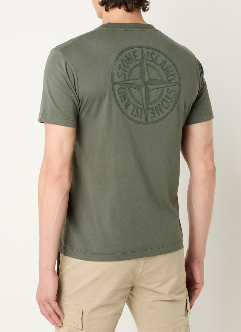 „Stone Island 2NS81 Compass“ marškinėliai su logotipu ir spauda nugaroje