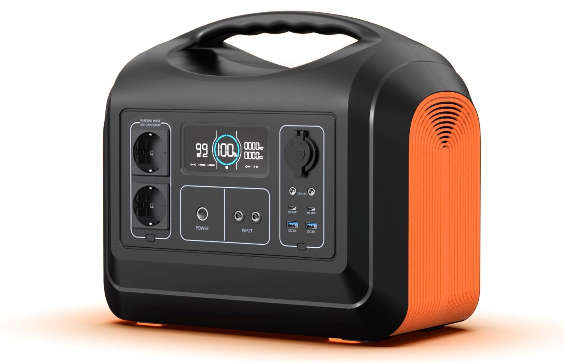Hyrican UPP-1800 Kit 1800Watt, 1488 Wh, LiFePO4, tragbarer Akku/Batterie Powerstation 465000 mAh, mobiles Ladezentrum für Not-& Stromversorgung
