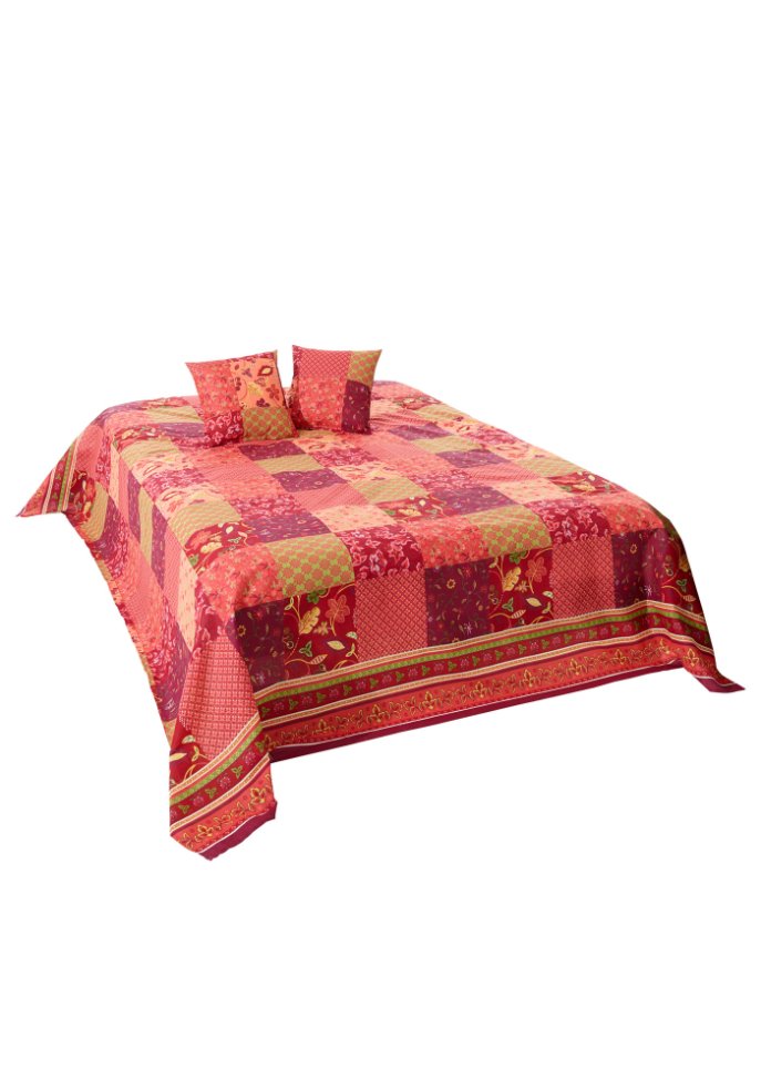 Tagesdecke mit Patchwork Druck