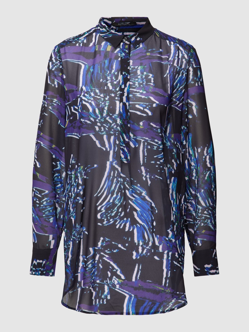 Longbluse mit Allover-Print in lila