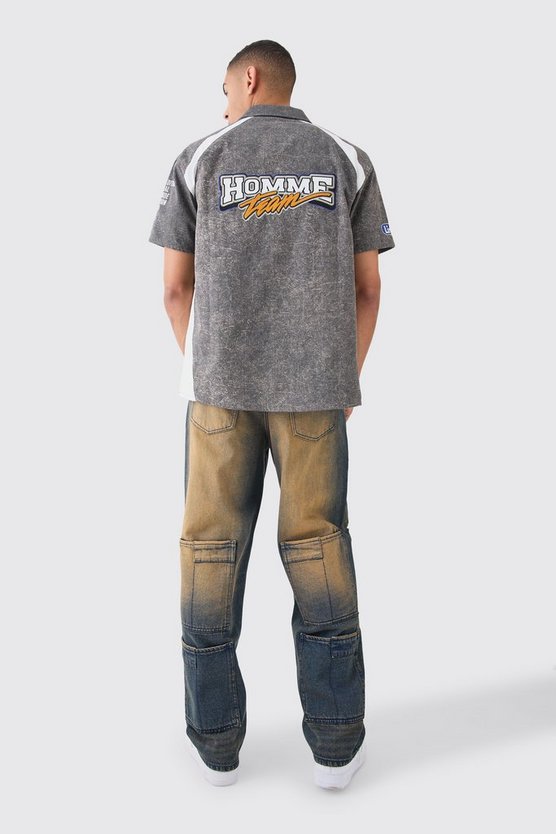 Twill-Hemd mit Reißverschluss