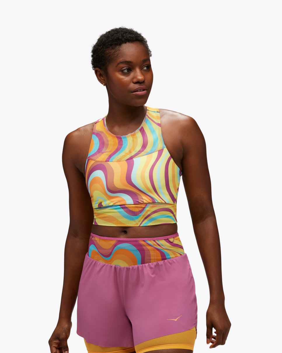 Race Day Pocket Bra Print Trail Topo