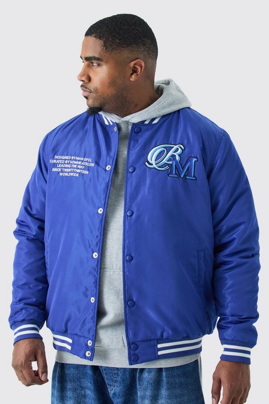 Plus Nylon-Jacke mit Aufnähern