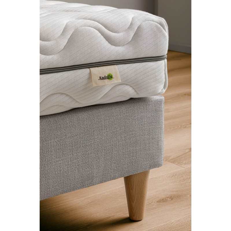 Sommier tapissier 90 x 200 cm style scandinave base bois