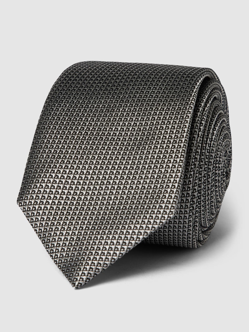 Seidenkrawatte mit Allover-Muster Modell 'Tie' (6 cm) in silber