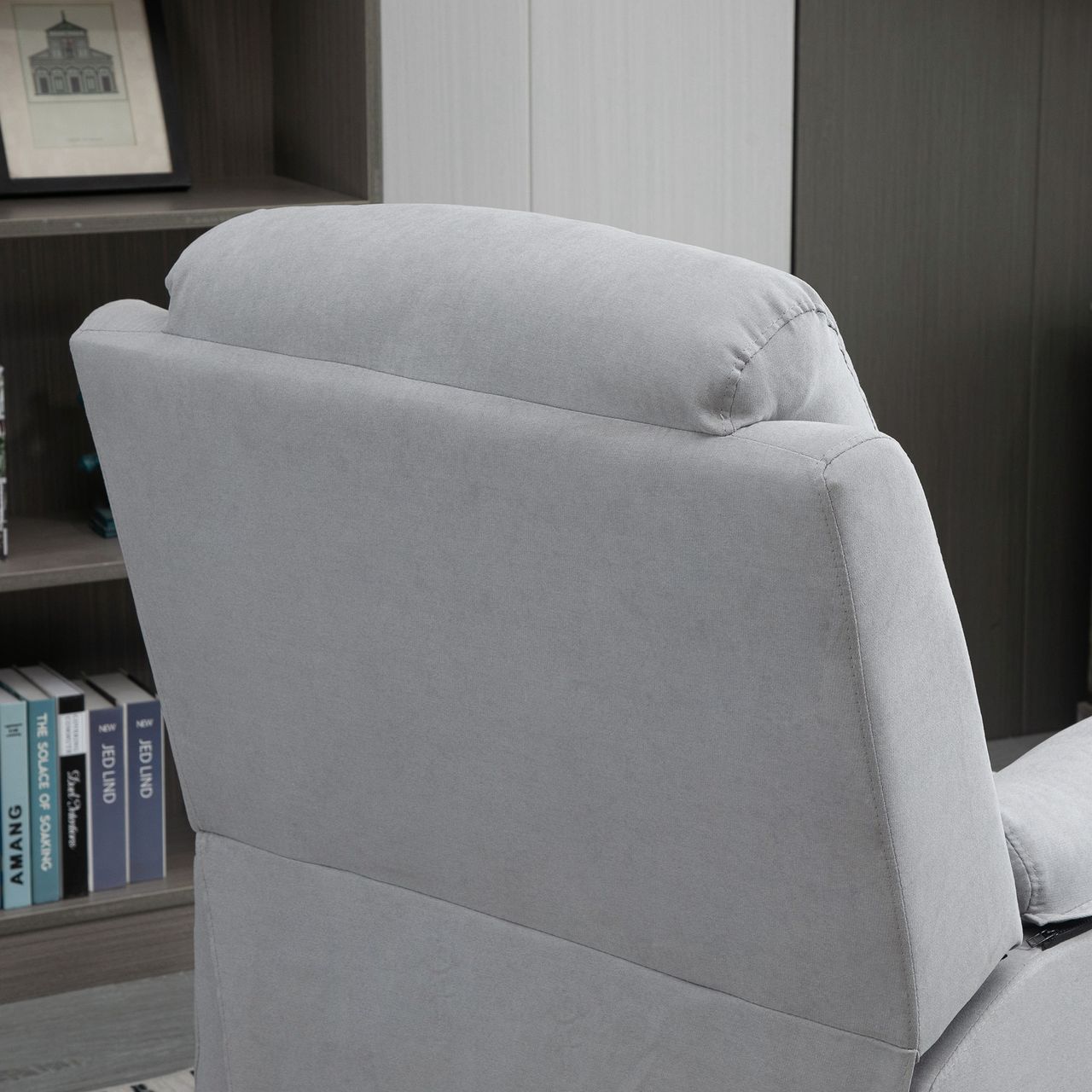 HOMCOM elektrischer Aufstehsessel Sessel mit Aufstehhilfe für Senior Relaxsessel Fernsehsessel Liegefunktion Leinen-Touch Grau 83 x 89 x 102 cm