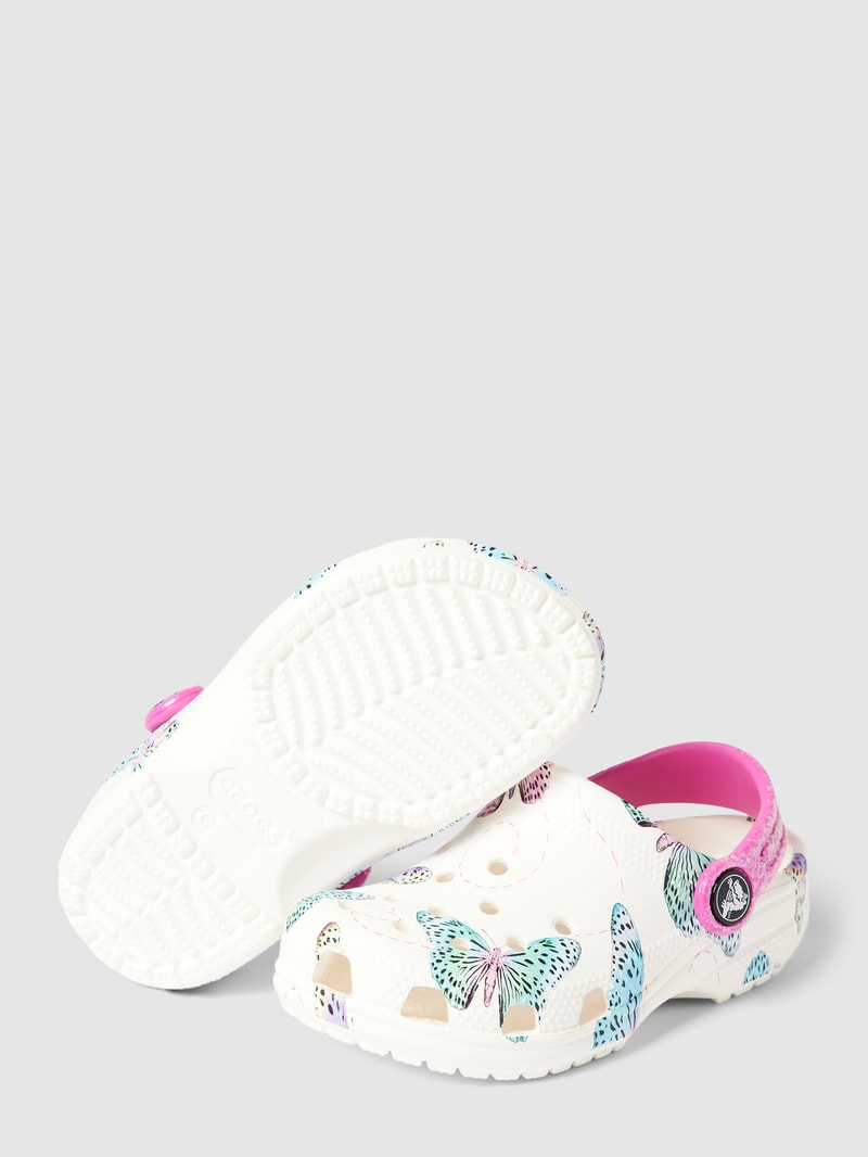 Sandale mit Allover-Muster Modell 'Classic Butterfly' in weiß