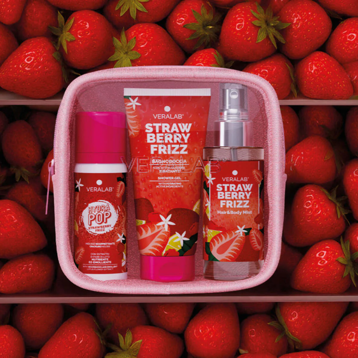 Strawberry Frizz Body Kit – Reise-Set – Geschenkset für Gesicht und Körper