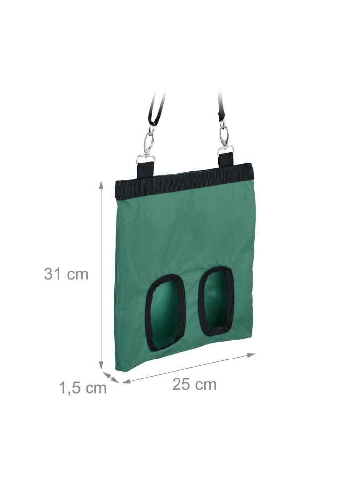 relaxdays Heutasche in Grün/ Schwarz - (B)25 x (H)31 cm günstig kaufen onesize