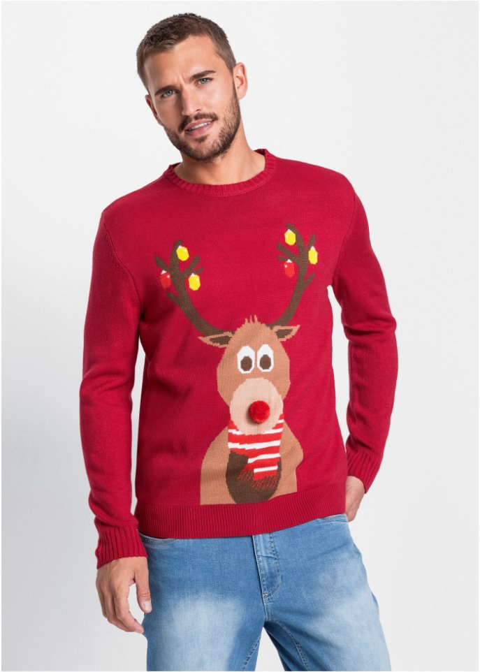 Herren-Pullover mit Weihnachtsmotiv