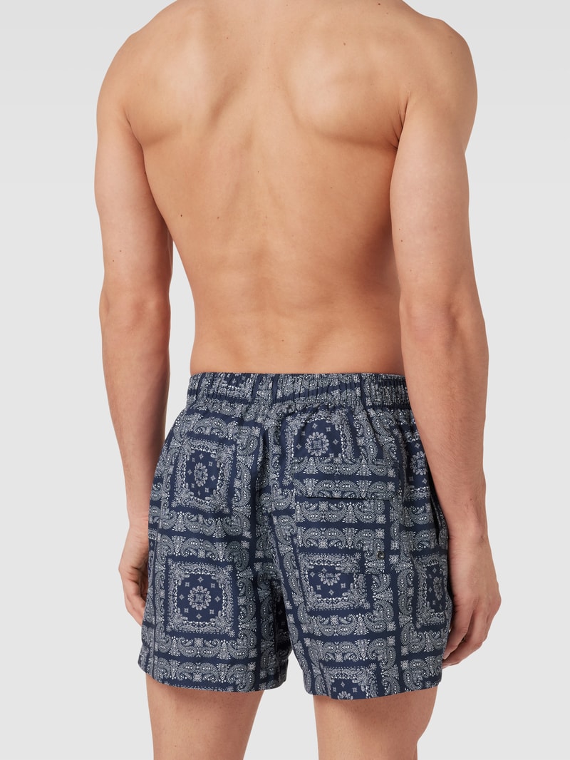 Badehose mit Allover-Muster in marineblau