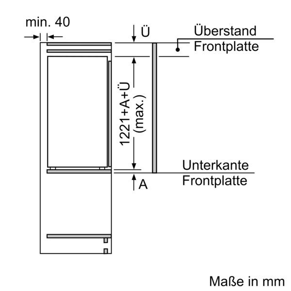 NEFF Einbaukühlschrank KI2422FE0, 122,1 cm hoch, 54,1 cm breit, FreshSafe