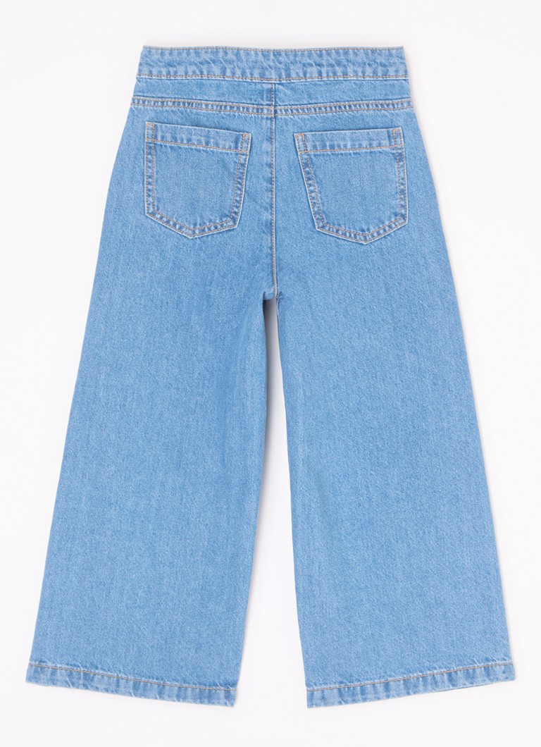 Benetton High waist wide leg jeans with rhinestones