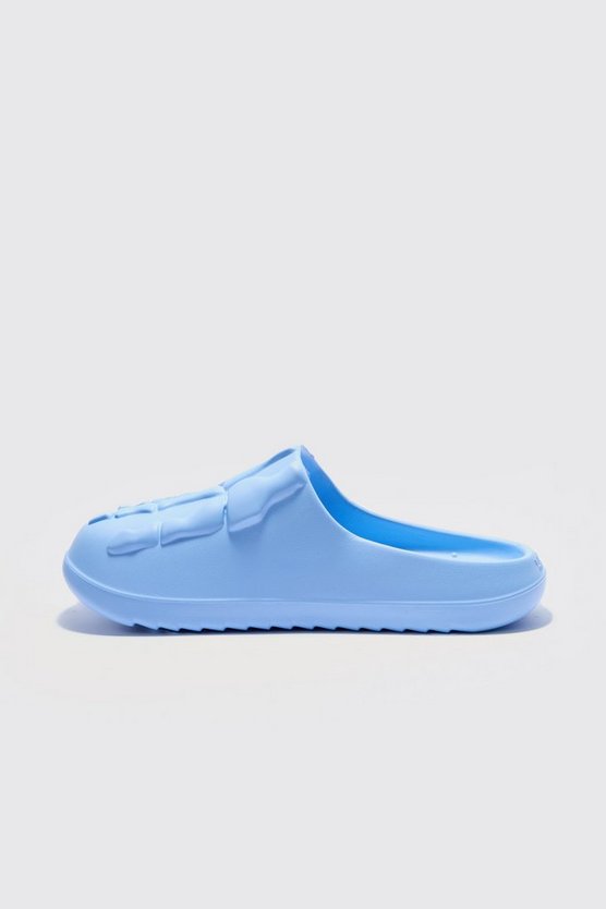 Perforierte Mules mit Skelett-Print
