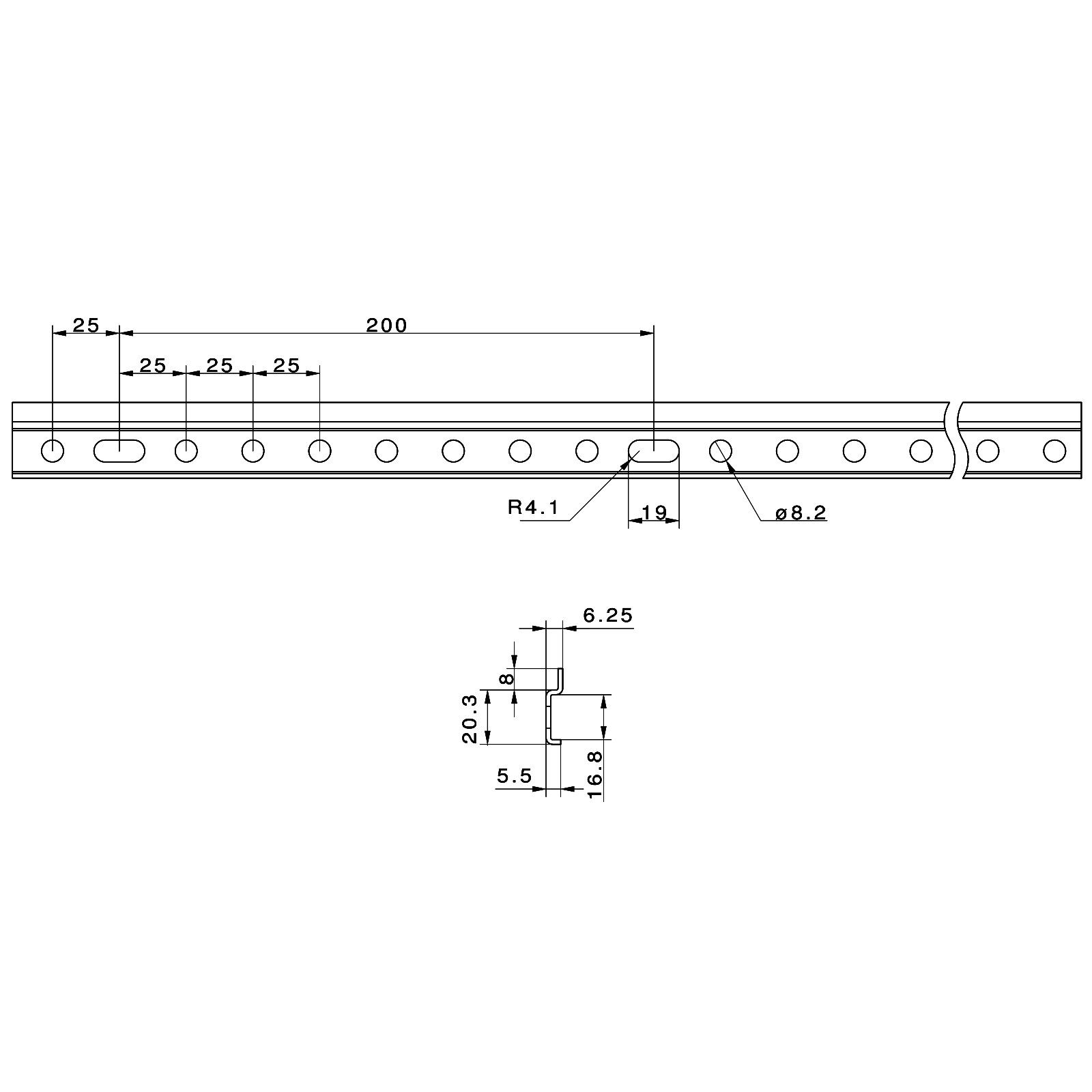 SO-TECH® Montagezubehör Schrankaufhängeschiene 107 - 1157 mm Stahl verzinkt (2 St)