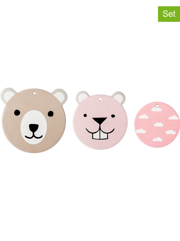 Bloomingville mini 3er-Set: Wandplatten in Beige/ Rosa günstig kaufen onesize