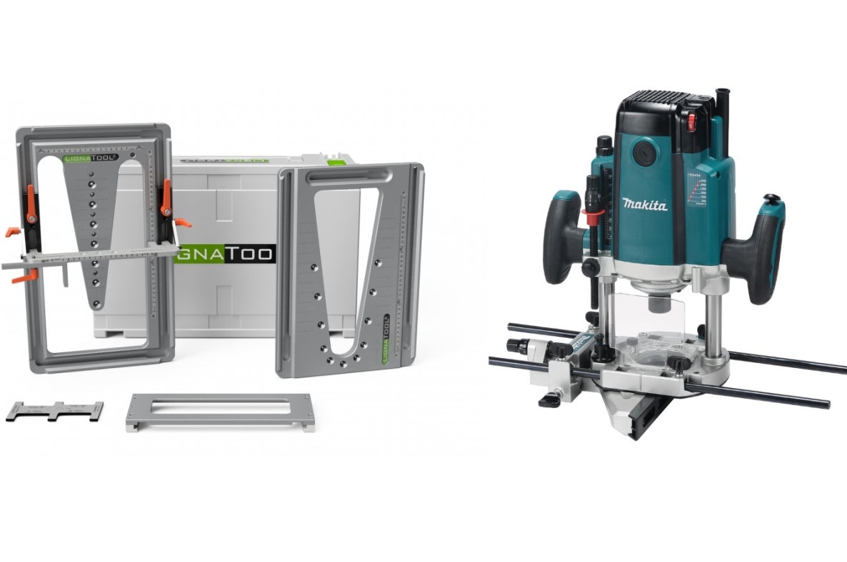 Standardni paket šablon za rezkanje lastovičjega repa Lignatool LT080SRRP2303FC04 + rezkar Makita RP2303FC04