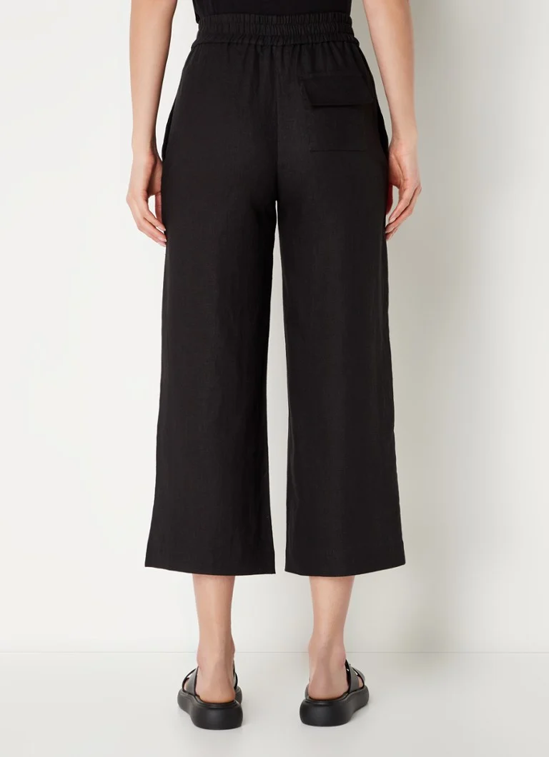 Whistles Høy midje rett passform cropped bukser laget av lin
