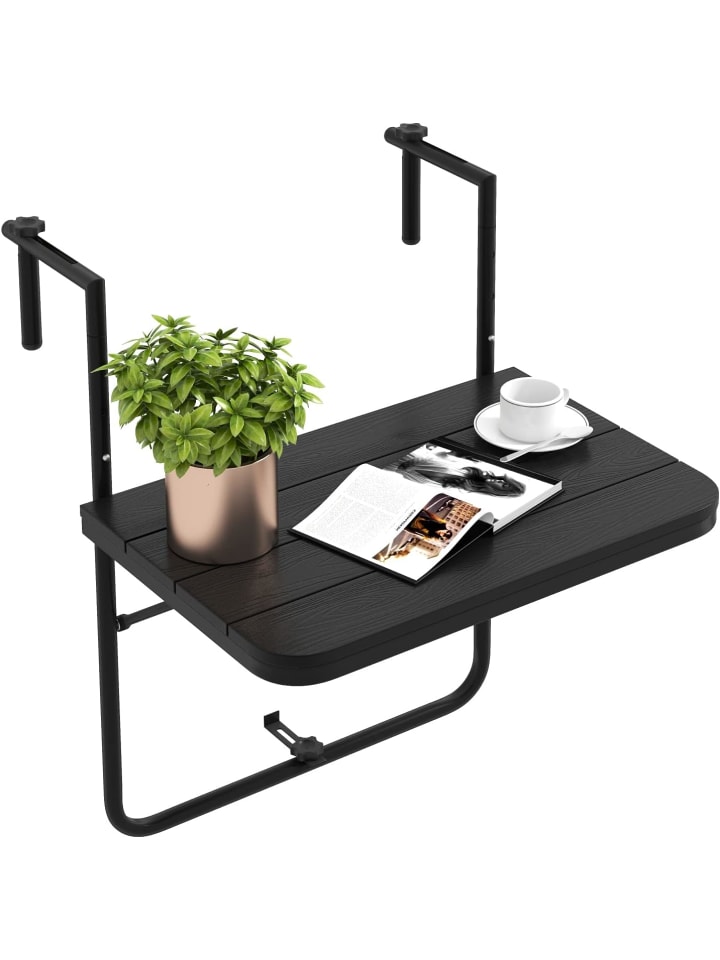 COSTWAY Balkonhängetisch 60x40cm in Schwarz günstig kaufen onesize