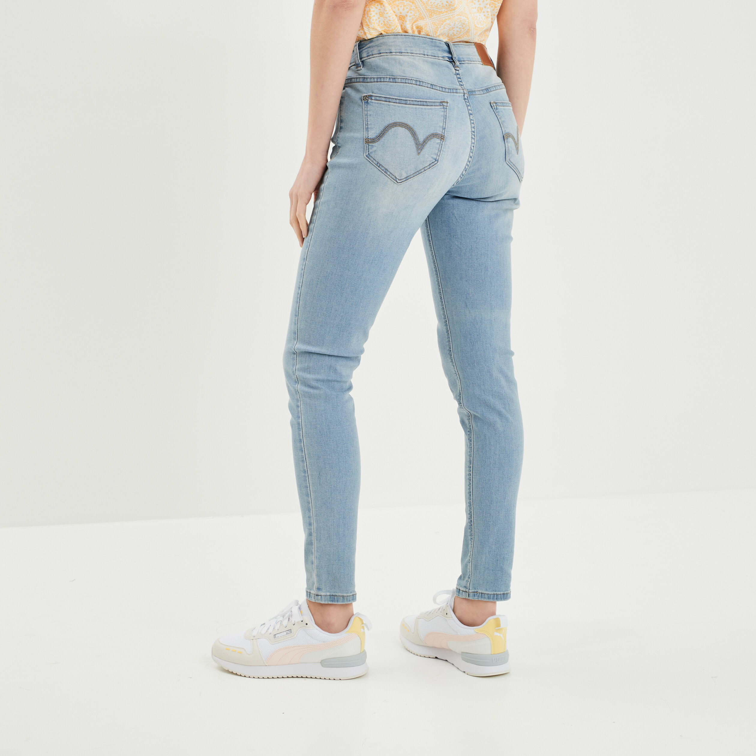 Jeans skinny taille basse denim double stone femme | La Halle