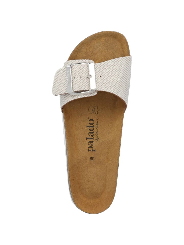 palado Pantoletten in beige glitzer günstig kaufen