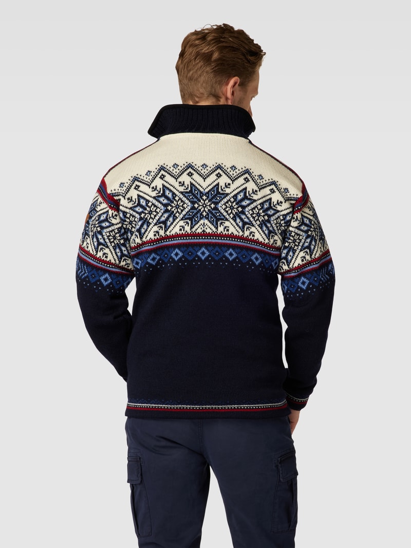 Strickpullover mit Stehkragen Modell 'Vail' in marineblau