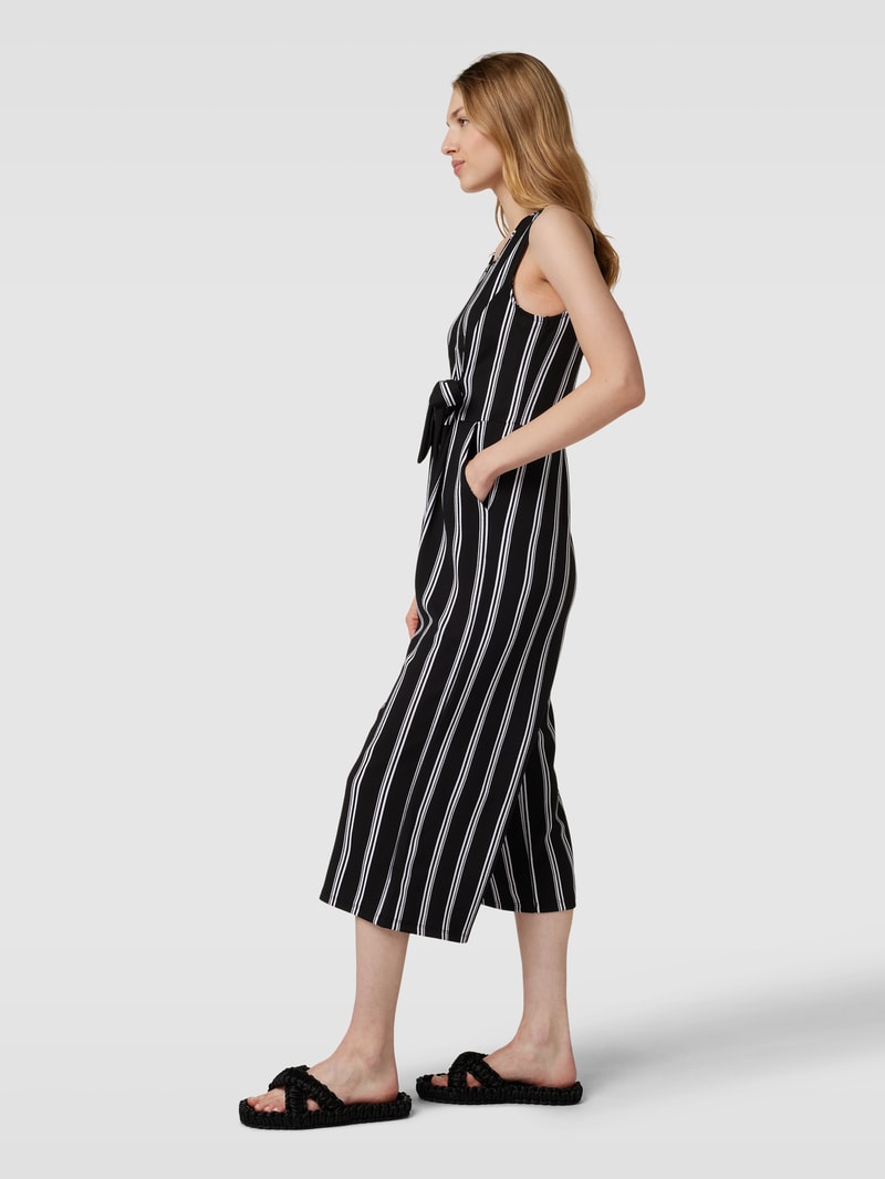 Jumpsuit mit Streifenmuster in schwarz