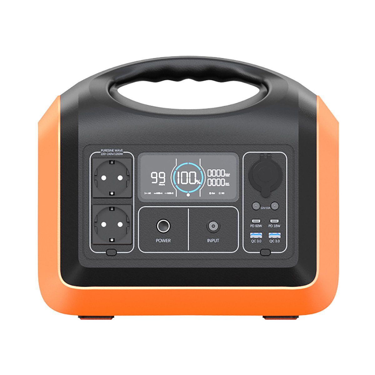 Hyrican UPP-1200 Kit 1200Watt, 992Wh, LiFePO4, tragbarer Akku/Batterie Powerstation 310000 mAh, mobiles Ladezentrum für Not-& Stromversorgung