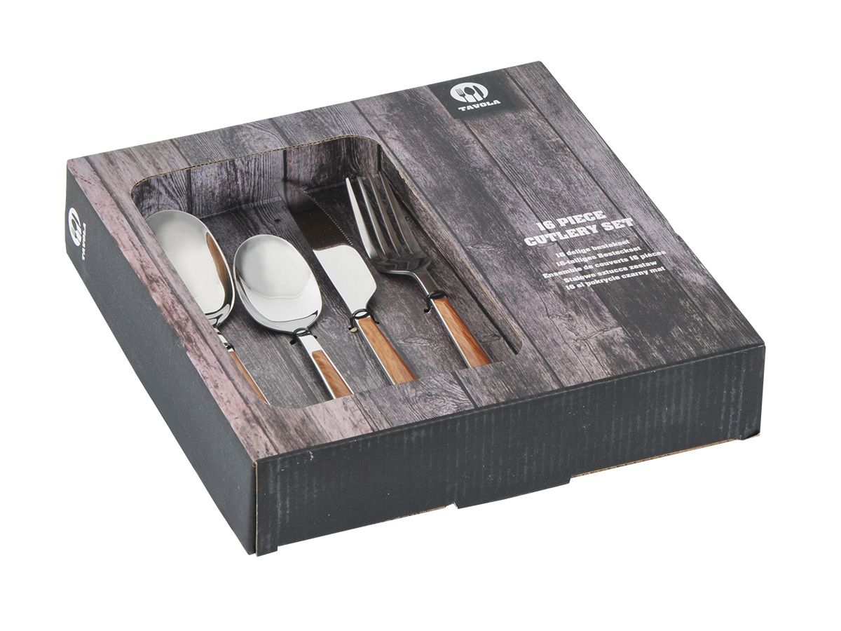Tavola Holzlook 16-teiliges Besteckset
