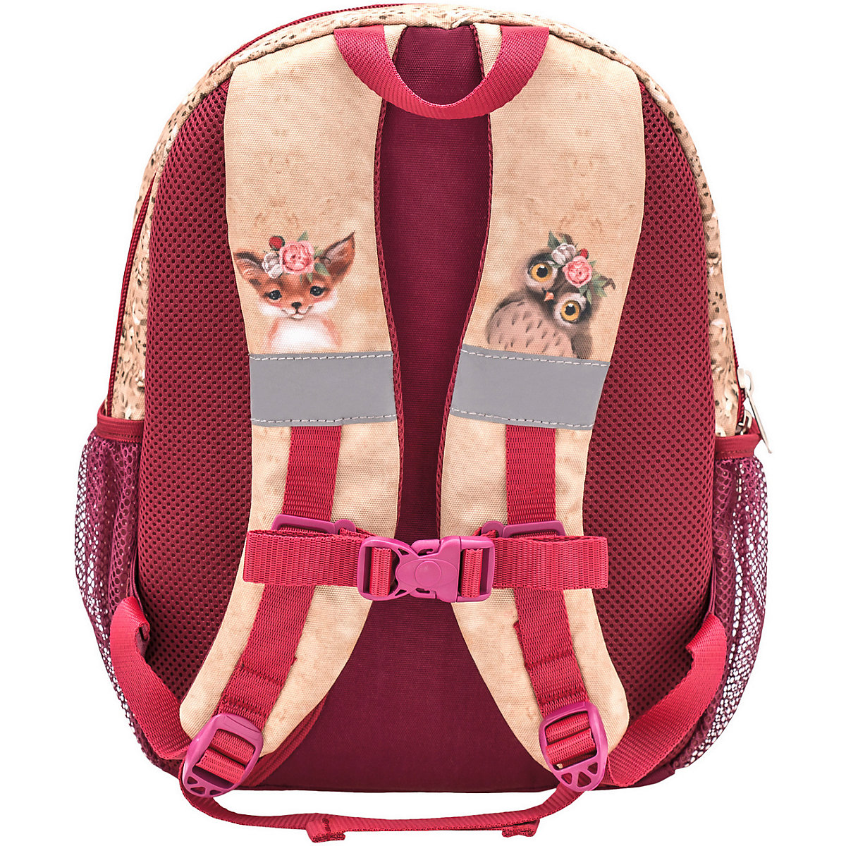 Kindergartenrucksack Kiddy Plus Kindergartenrucksack für 3-6 Jährige Kinder mit Brustgurt weinrot