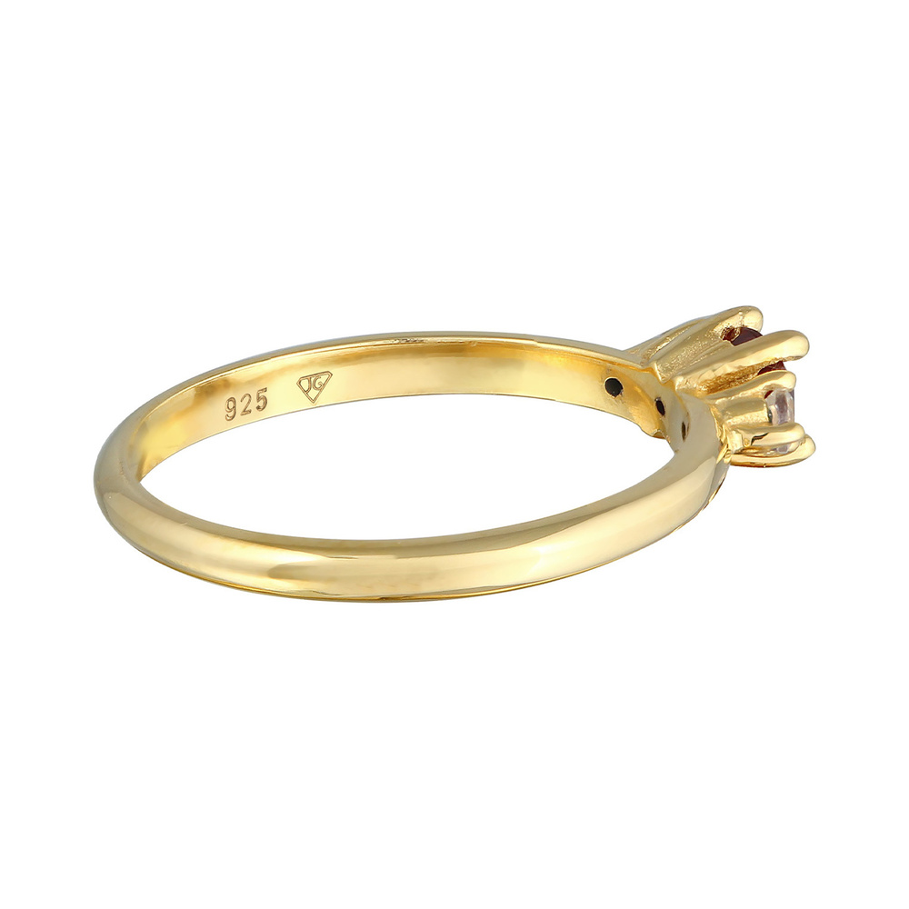 Elli PREMIUM Elli PREMIUM Bague Classique pour dames avec pierre précieuse grenat et topaze en Bague