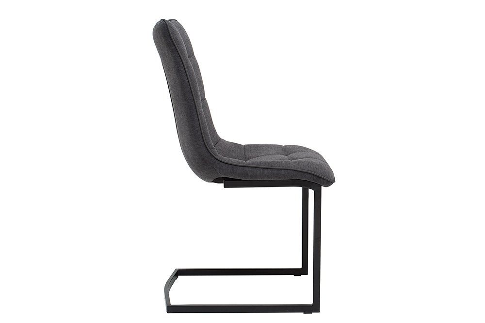 riess-ambiente Freischwinger MIAMI dunkelgrau / schwarz (Einzelartikel, 1 St), Esszimmer · Webstoff · Metall · Industrial