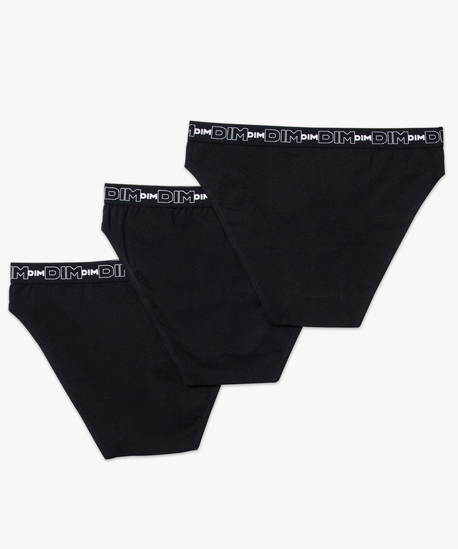 Slip homme en coton stretch confortables - Dim (lot de 3) noir | GEMO