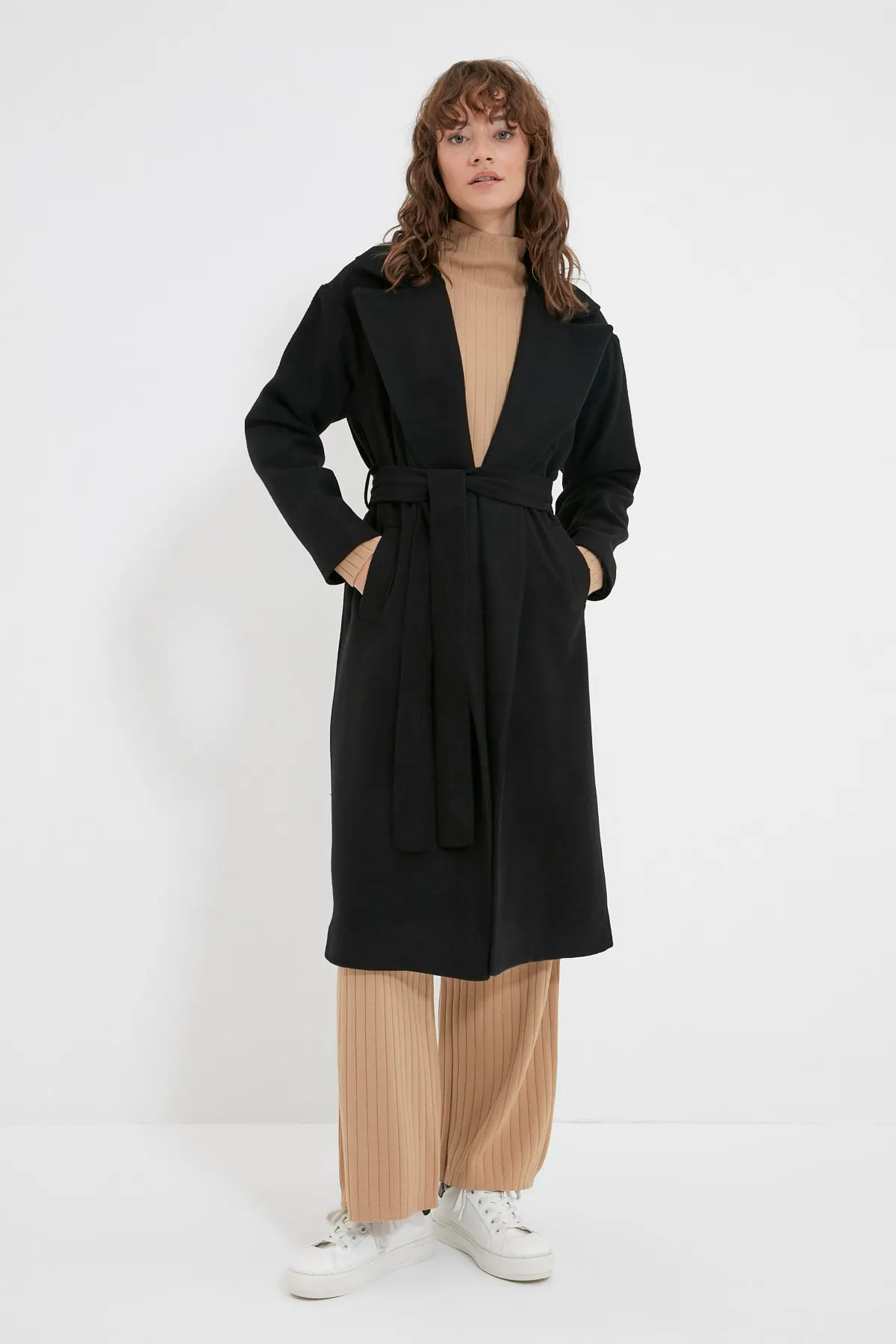 Trendyol Modest  Mantel - Schwarz - Zweireihig