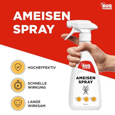 BugPower Insektenspray Ameisen Spray - effektiv gegen Ameisen, 500 ml, 1-St.